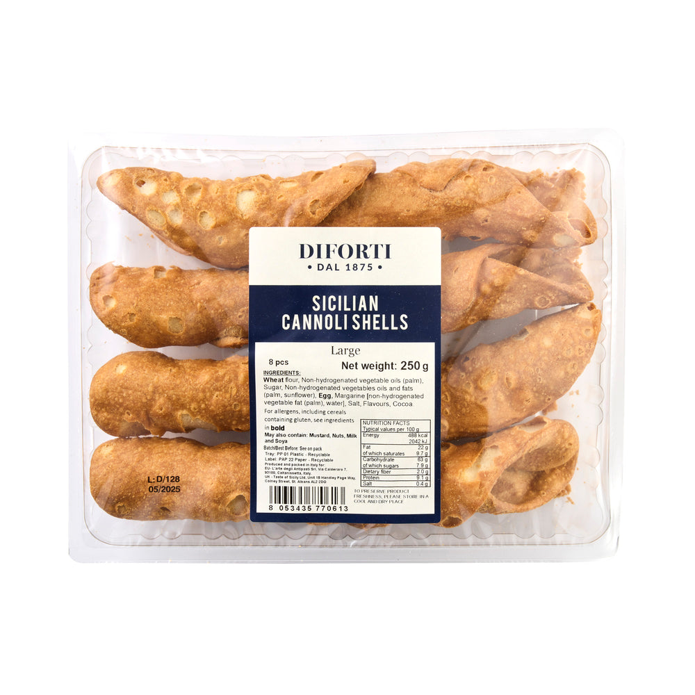CANNOLI LARGE 250G (8 SHELLS IN A TRAY)