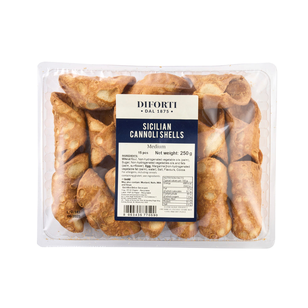 CANNOLI MEDIUM 250G (15 SHELLS IN A TRAY)
