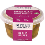 GREEN OLIVES STUFFED WITH GARLIC 180G