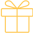 Gold gift box icon on a white background