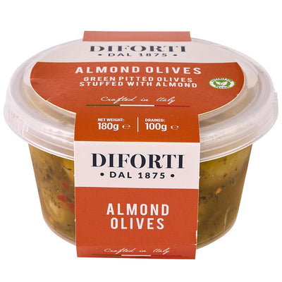 GREEN OLIVES STUFFED WITH ALMOND 180G