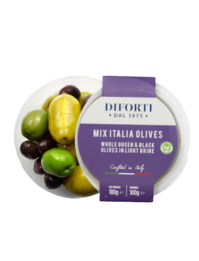 WHOLE MIXED ITALIA OLIVES 180G