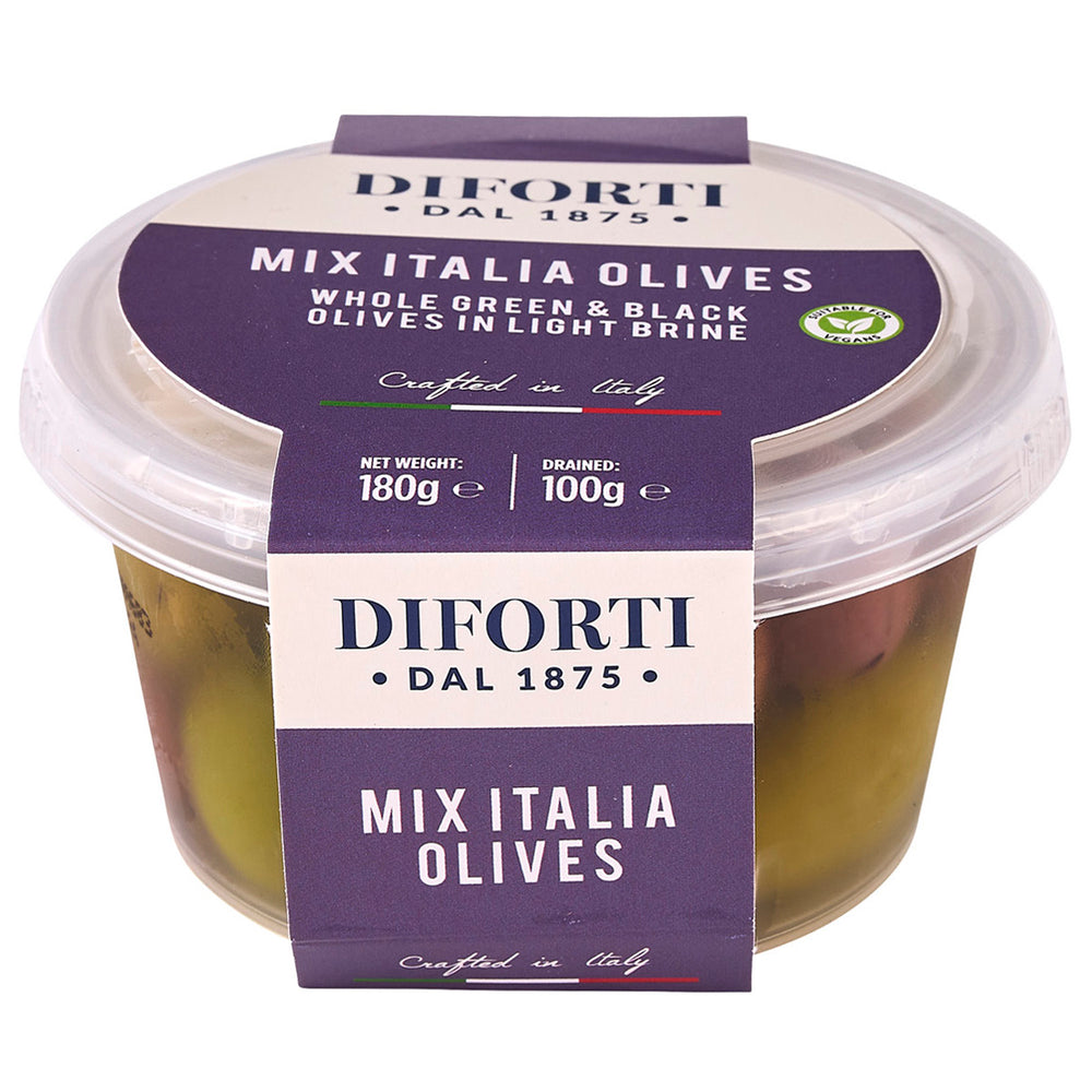 WHOLE MIXED ITALIA OLIVES 180G