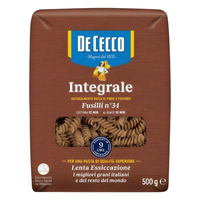 WHOLEMEAL FUSILLI DE CECCO 500G